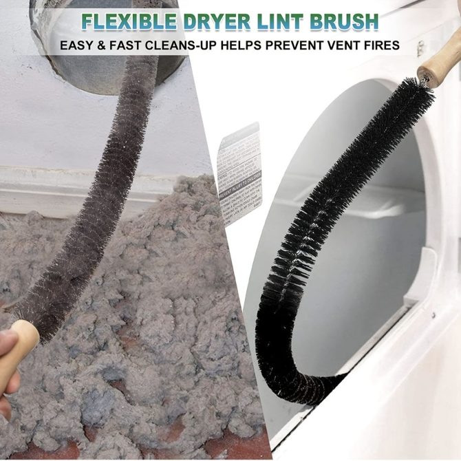 1pc Dryer Vent Cleaner Kit Lint Remover Brush, Dryer Lint Brush Vent Trap Cleaner Tools, Long Flexible Refrigerator Coil Brush - Image 6