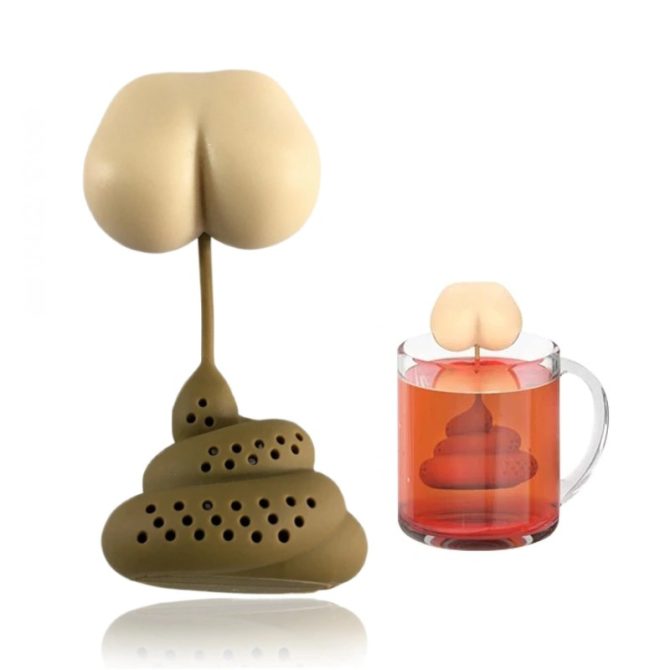 1pc Reusable Silicone Tea Infuser Creative Poop Shaped Funny Herbal Tea Bag Coffee Filter Diffuser Strainer Tea Accessories Home Kitchen Accessories - Image 2