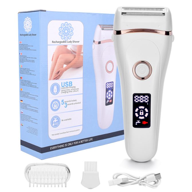 Electric Razor Painless Lady Shaver For Women Razor Shaver Hair Removal Trimmer For Legs Underarm Waterproof LCD USB Charging - Image 2