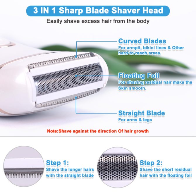Electric Razor Painless Lady Shaver For Women Razor Shaver Hair Removal Trimmer For Legs Underarm Waterproof LCD USB Charging - Image 3