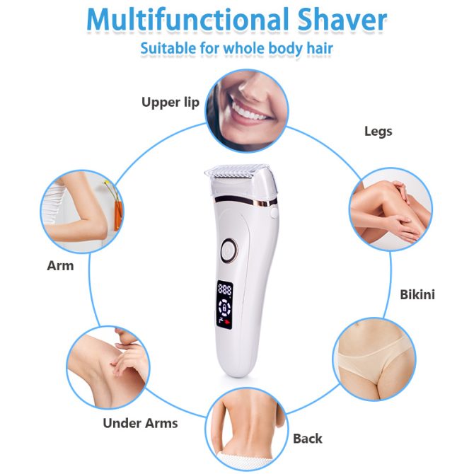 Electric Razor Painless Lady Shaver For Women Razor Shaver Hair Removal Trimmer For Legs Underarm Waterproof LCD USB Charging - Image 6