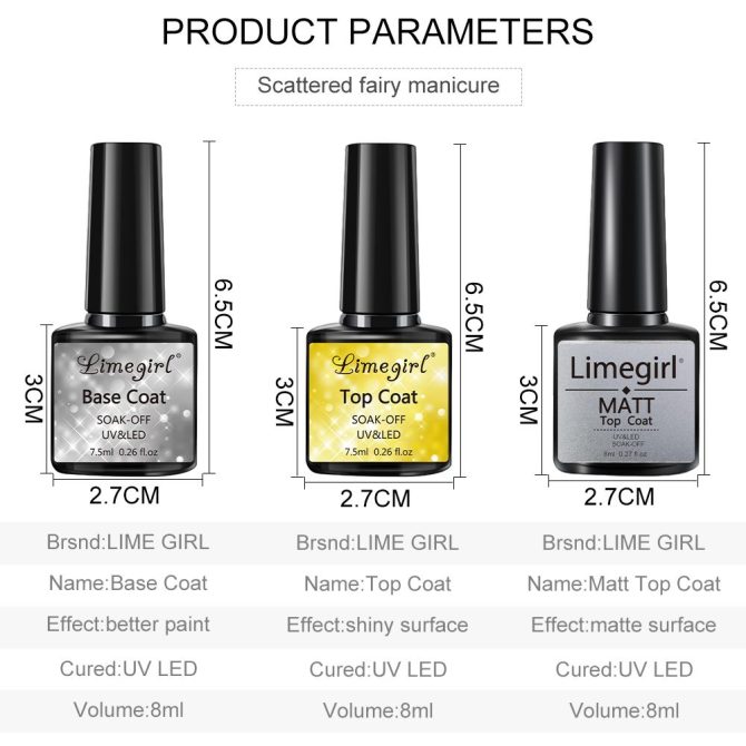 Limegirl Gel Nail Polish Set 60/40/24Colors Semi Permanent UV Led Gel Varnish Soak Off Nail Lacquers Base Top Coat - Image 44