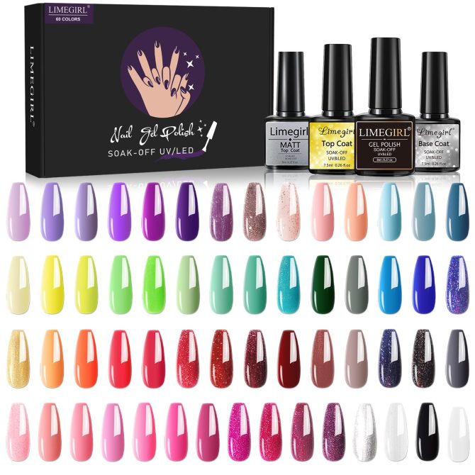 Limegirl Gel Nail Polish Set 60/40/24Colors Semi Permanent UV Led Gel Varnish Soak Off Nail Lacquers Base Top Coat - Image 15