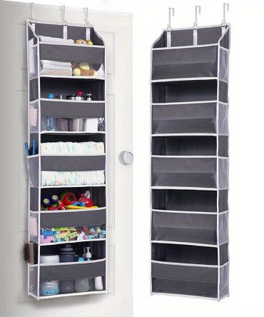 1pc Over Door Organizer With 5 Large Pockets; 10 Mesh Side Pockets; Hanging Storage Organizer With For Kids Toys; Shoes; Diapers
