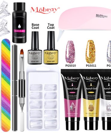 Nail set with nail lampNail dryerNail drilling machineNail setPoly nail gel setPolishing setSoaking manicure tool setGel