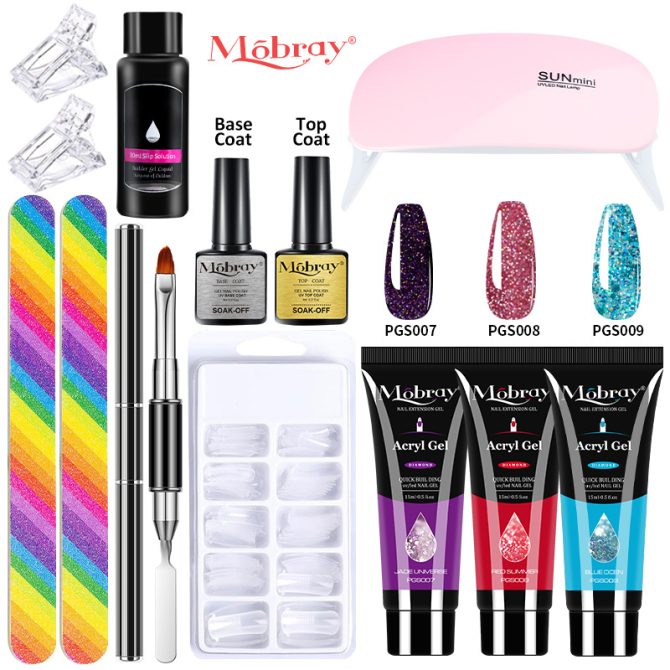 Nail set with nail lampNail dryerNail drilling machineNail setPoly nail gel setPolishing setSoaking manicure tool setGel - Image 13