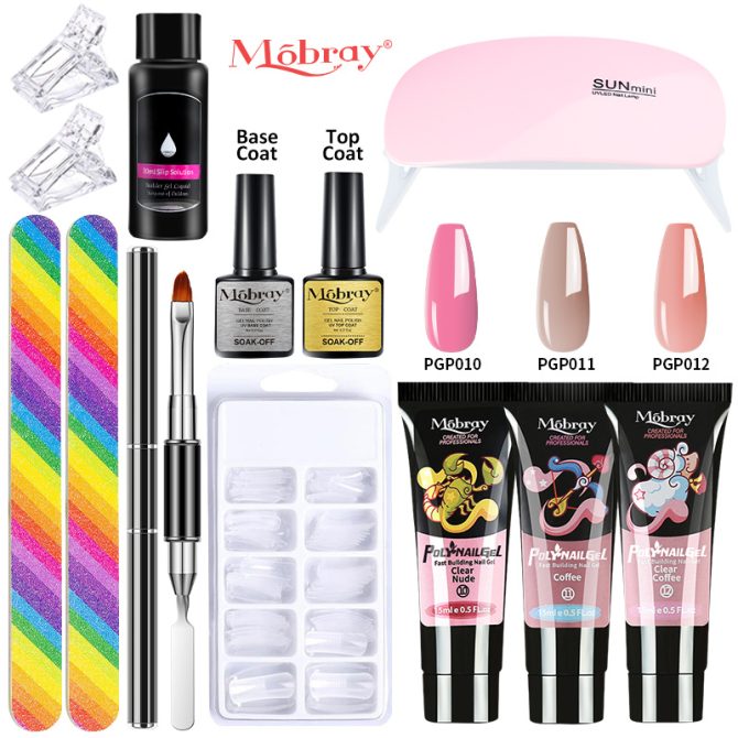 Nail set with nail lampNail dryerNail drilling machineNail setPoly nail gel setPolishing setSoaking manicure tool setGel - Image 19