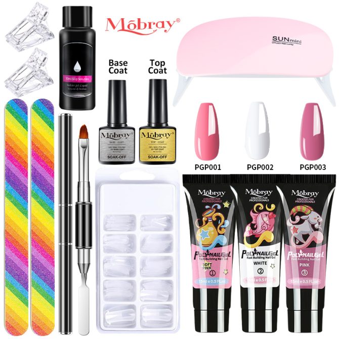 Nail set with nail lampNail dryerNail drilling machineNail setPoly nail gel setPolishing setSoaking manicure tool setGel - Image 43