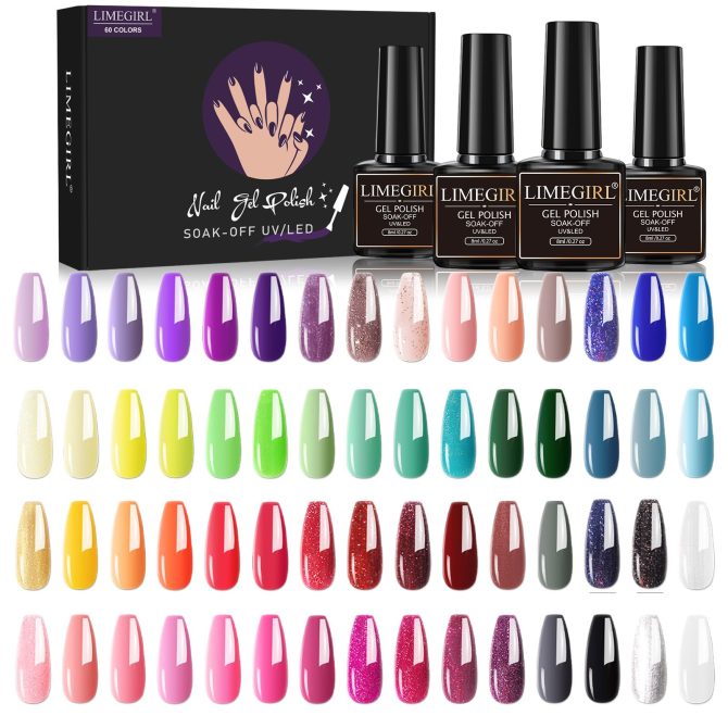 Limegirl Gel Nail Polish Set 60/40/24Colors Semi Permanent UV Led Gel Varnish Soak Off Nail Lacquers Base Top Coat - Image 36