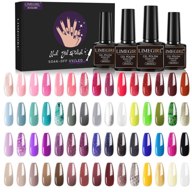 Limegirl Gel Nail Polish Set 60/40/24Colors Semi Permanent UV Led Gel Varnish Soak Off Nail Lacquers Base Top Coat - Image 29