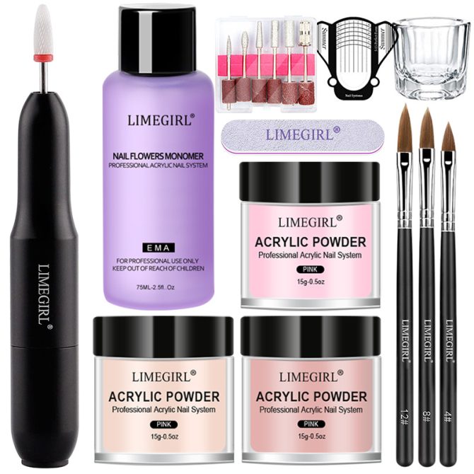 Nail Acrylic Powder and Liquid Monomer Nails Art Decoration For Manicure Set Kit With Nail Drill 3D Nail Tips Carving Tools - Image 13