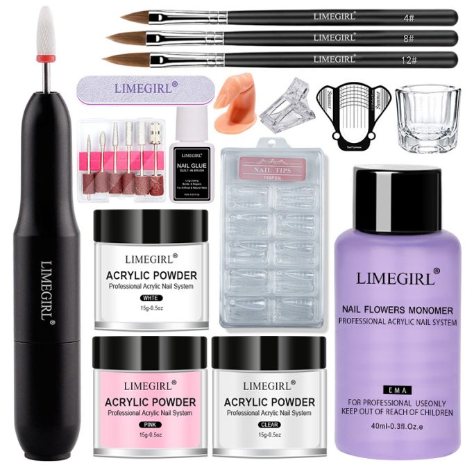 Nail Acrylic Powder and Liquid Monomer Nails Art Decoration For Manicure Set Kit With Nail Drill 3D Nail Tips Carving Tools - Image 19