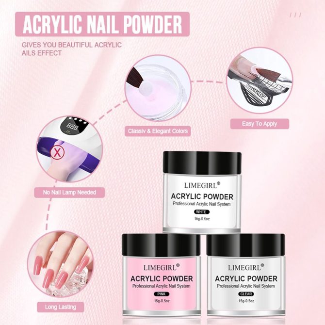 Nail Acrylic Powder and Liquid Monomer Nails Art Decoration For Manicure Set Kit Crystal Nail Glitter 3D Nail Tips Carving Tools - Image 2
