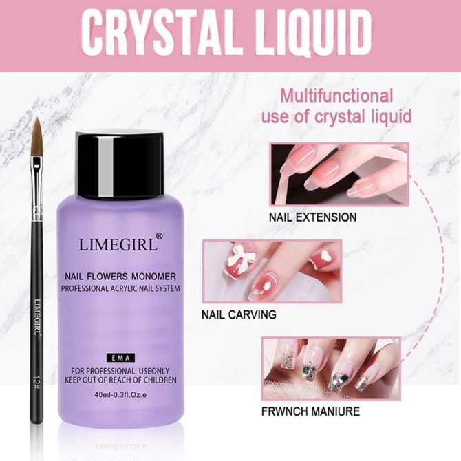 Nail Acrylic Powder and Liquid Monomer Nails Art Decoration For Manicure Set Kit Crystal Nail Glitter 3D Nail Tips Carving Tools - Image 4