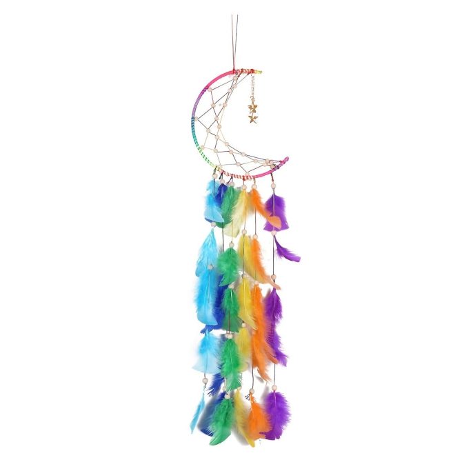 1pc Colorful Dream Catcher; Creative Bead Moon Dreamcatcher For Wall Hanging Decor Home Decoration Festival Gift Valentine's Day Gifts Birthday Gifts - Image 6