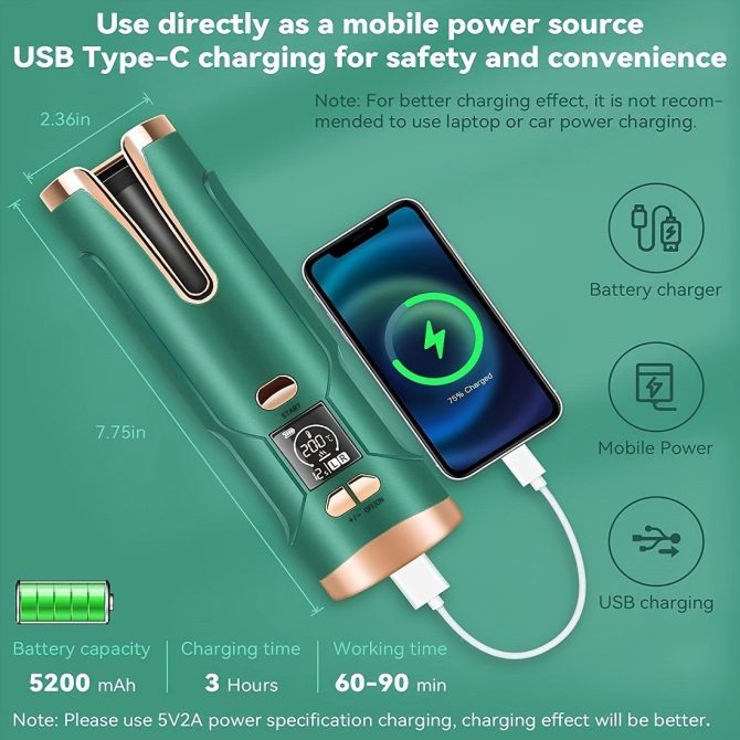 Automatic Hair Curler Wireless Rotating Curling Iron LCD Screen Ceramic Heating Wave Curling Tongs Portable Curler Styler Tools - Image 44