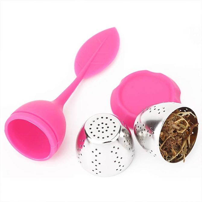 1pc Tea Infuser Silicone Handle Stainless Steel Strainer Drip Tray Included - Loose Tea Steeper - Best Tea Infuser For Loose Leaf Or Herbal Tea - Image 49