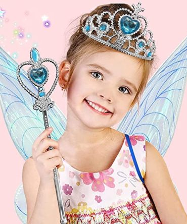 Angel wings headband fairy stick three-piece set; Fairy Wings Dress Up Sparkling Sheer Wings for Kids Girls Women
