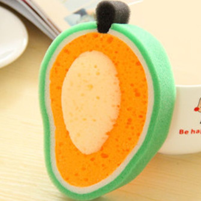 Dishwashing Sponge Kitchen Supplies Tools Cute Fruit Shape Clean Stains Removing Kit Useful Things For Home Cleaning Accessories - Image 13