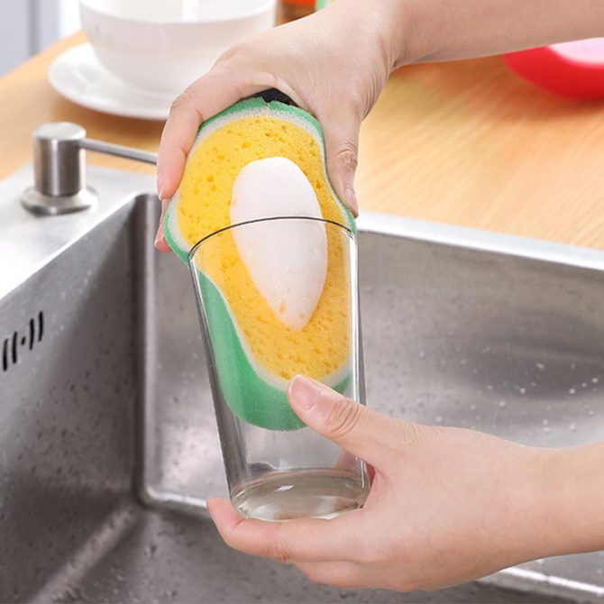 Dishwashing Sponge Kitchen Supplies Tools Cute Fruit Shape Clean Stains Removing Kit Useful Things For Home Cleaning Accessories - Image 11