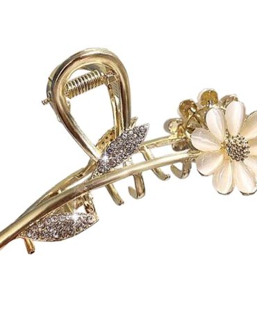 Hair Claw Clip, Elegant Metal Claw Clip, Large Jaw Clip Hair Clamp, Flower-5