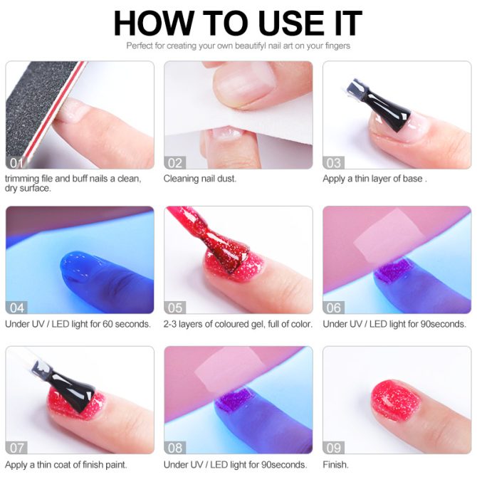 Nail Kit 8ml Gel Nail Polish with 6/54W UV LED Nail Lamp Semi-Permanent UV Varnish Soaked Gel Nail Polish Nail Starter Kit - Image 35