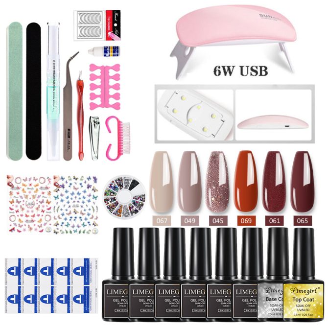 Nail Kit 8ml Gel Nail Polish with 6/54W UV LED Nail Lamp Semi-Permanent UV Varnish Soaked Gel Nail Polish Nail Starter Kit - Image 19