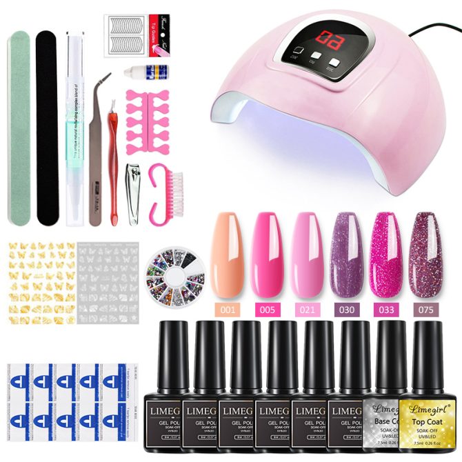 Nail Kit 8ml Gel Nail Polish with 6/54W UV LED Nail Lamp Semi-Permanent UV Varnish Soaked Gel Nail Polish Nail Starter Kit - Image 37