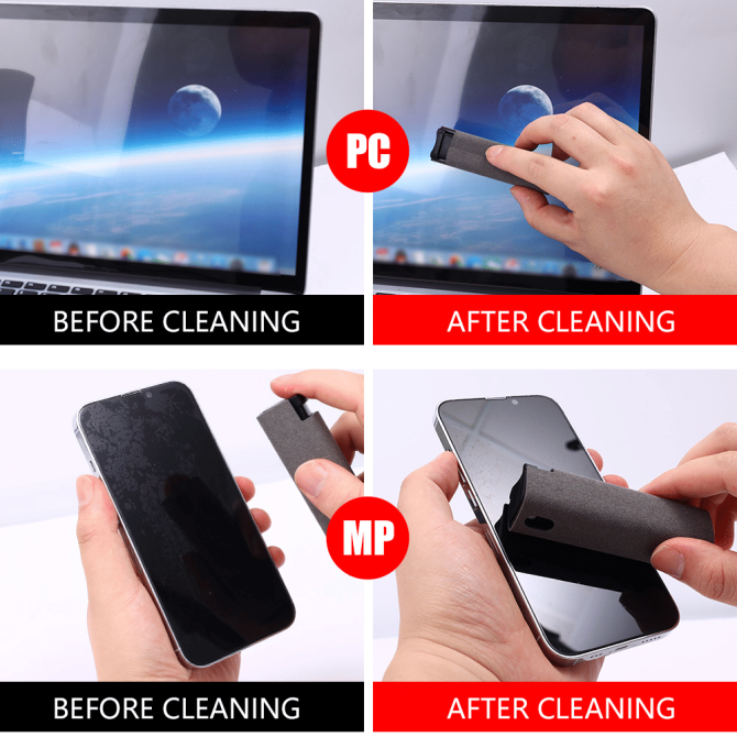 Mobile Phone Screen Cleaner 10ml Portable Rectangle Shape Microfiber Anti Dust Mobile Phone Screen Cleaner Spray Cleaner Wipe Bottle - Image 8