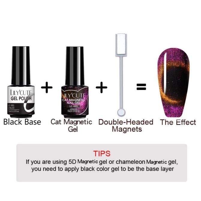 LILYCUTE 7ml 9D Cat Magnetic Gel Nail Polish Laser Magnet Semi Permanent Soak Off UV LED Manicure For Nail Art Gel Varnish - Image 5