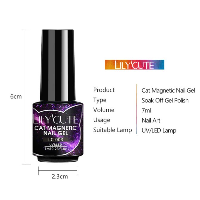 LILYCUTE 7ml 9D Cat Magnetic Gel Nail Polish Laser Magnet Semi Permanent Soak Off UV LED Manicure For Nail Art Gel Varnish - Image 6