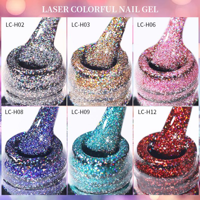 LILYCUTE 7ml Holographic Glitter Gel Nail Polish Spring Color Sparkling Sequins Soak Off UV LED Varnish Nail Art Decoration - Image 10