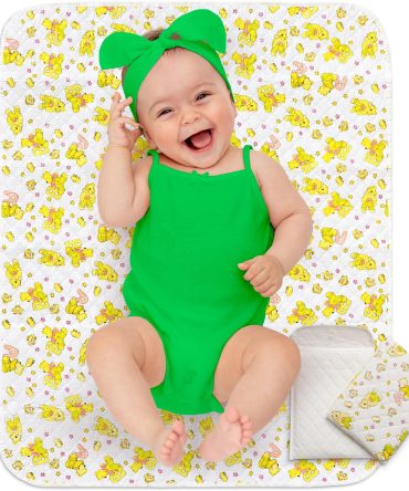Baby Changing Mat 31.5 x 25.5 inch Waterproof Portable Travel Changing Pad Wipeable Liners with Reinforced Double Seams Change Diaper On The Go Foldable Large Baby Nappy Changer Mat
