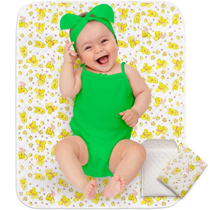 Baby Changing Mat 31.5 x 25.5 inch Waterproof Portable Travel Changing Pad Wipeable Liners with Reinforced Double Seams Change Diaper On The Go Foldable Large Baby Nappy Changer Mat