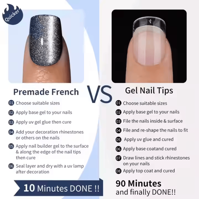 SheSlay Cat Eye Glitter Gel Press-On Nails | 120pcs Short Square | Glossy & Handmade - Image 5