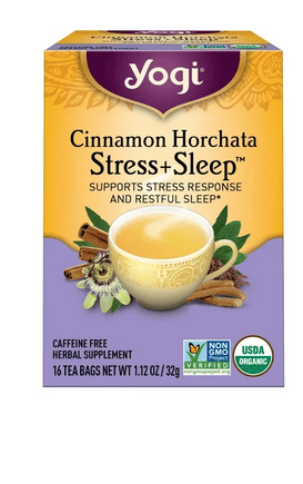 Yogi Tea Cinnamon Horchata Stress + Sleep, Caffeine-Free Herbal Tea Bags, 16 Count