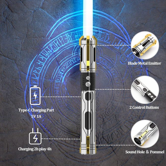 TXQSABER Ghost Lightsaber RGB Soundboard Smooth Swing Metal Handle LED Strip Blade Cosplay Laser Jedi Sword Kids Toys - Image 6