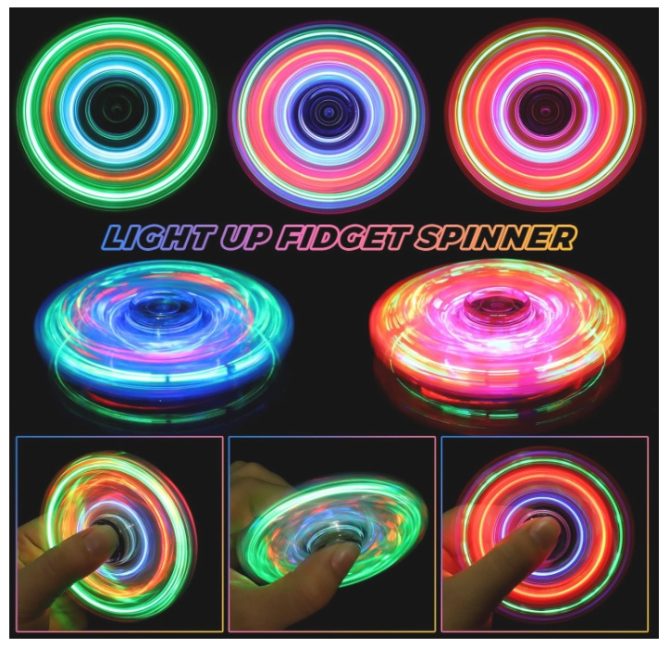 Gigilli 12 Packs Fidget Spinners for Kids Adults, Light up Party Favors for Kids 4-8-12 Goodie Bags Stuffers, ADHD Sensory Fidget Toys Bulk Glow in The Dark Party Supplies Fidgets for Classroom Prizes - Image 2