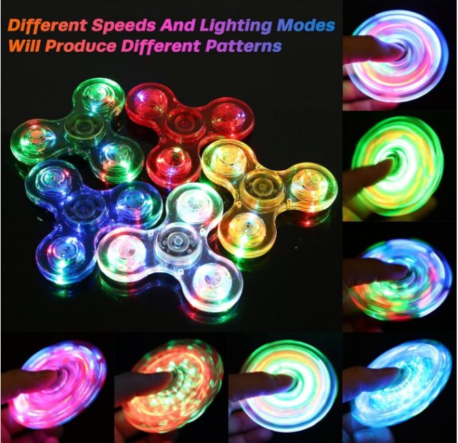 Gigilli 12 Packs Fidget Spinners for Kids Adults, Light up Party Favors for Kids 4-8-12 Goodie Bags Stuffers, ADHD Sensory Fidget Toys Bulk Glow in The Dark Party Supplies Fidgets for Classroom Prizes - Image 4
