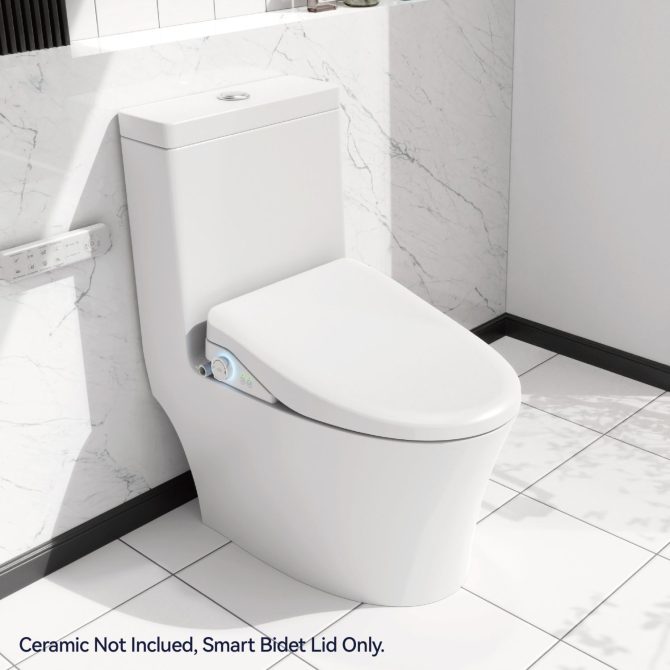 Smart Bidet Toilet Seat with Side Knob Adjustable Heated Seat with Water Temperature and Pressure Adjustment Portable Bidet with Automatic Nozzle Cleaning - Image 3