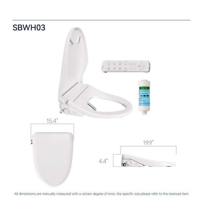 Smart Bidet Toilet Seat with Side Knob Adjustable Heated Seat with Water Temperature and Pressure Adjustment Portable Bidet with Automatic Nozzle Cleaning - Image 10