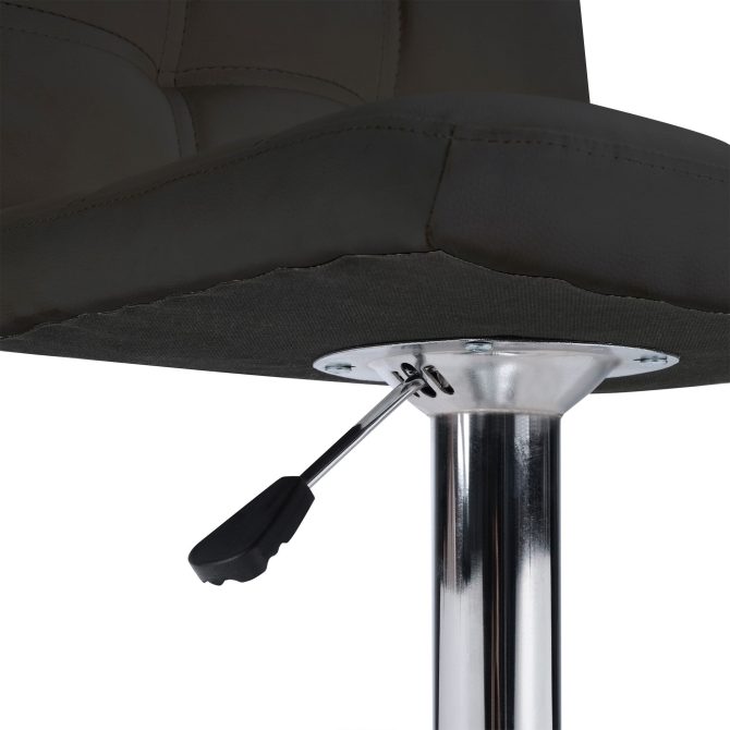 Bar Stools 1 Set of 2, Counter Height Bar Stools, Square Cushion Bar Stools with Back, Footstool, Cafe, Black, 2 pieces - Image 13