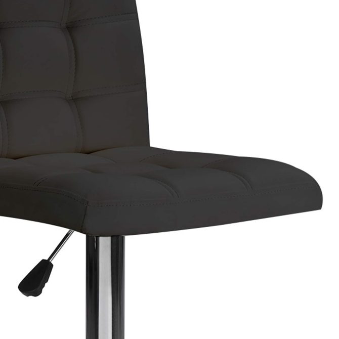Bar Stools 1 Set of 2, Counter Height Bar Stools, Square Cushion Bar Stools with Back, Footstool, Cafe, Black, 2 pieces - Image 15