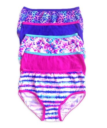 Wonder Nation Girls Cotton Brief Underwear, 5-Pack, Sizes 4-18