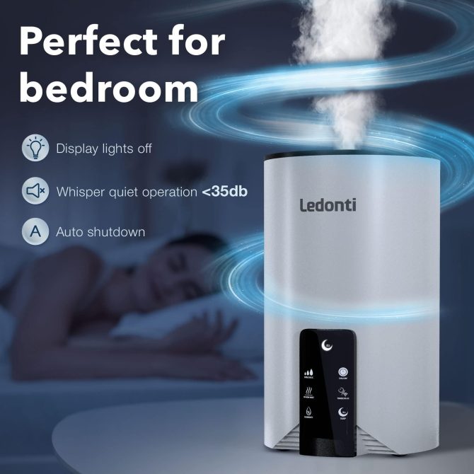 WiFi Control Humidifiers for Bedroom Dual Mist Cool Warm Humidifier 4L Big Capacity Top Fill Water Tank Quie Humidifier for Large Rooms Home Living Office Baby Ultrasonic Humidifier - Image 2