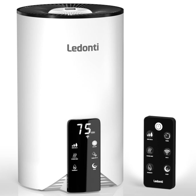 WiFi Control Humidifiers for Bedroom Dual Mist Cool Warm Humidifier 4L Big Capacity Top Fill Water Tank Quie Humidifier for Large Rooms Home Living Office Baby Ultrasonic Humidifier