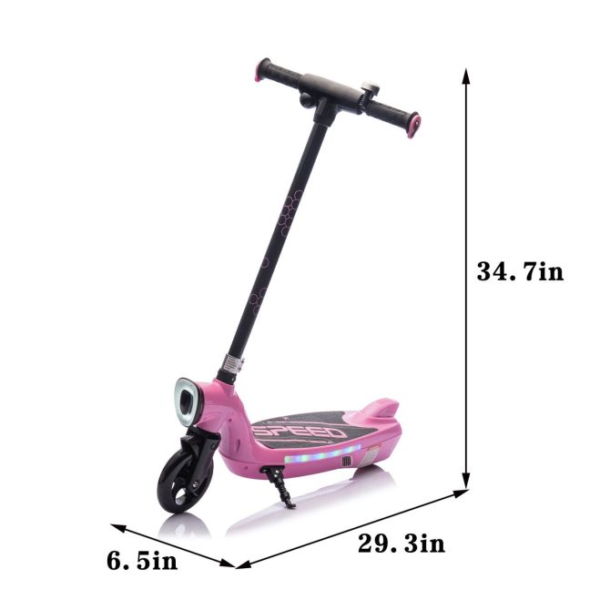 Kids Ride On Electric Scooter With Kickstand,Scooter Bell,Faster Speed And Longer Usage Time,Rear Brake,Wider Pedal,Non-Slip Handle,Colorful LED Lights,5.59-6.84 MPH For Kids 6+. - Image 2