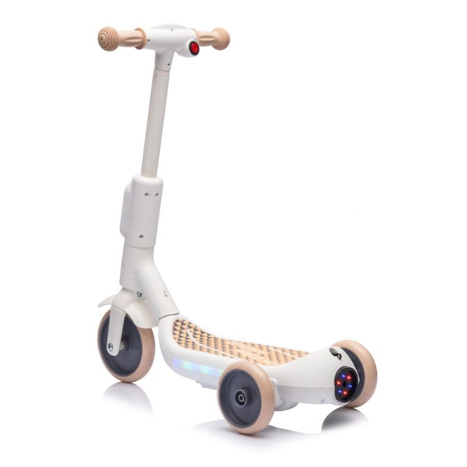 2in1 Kids Ride On Three-Wheel Electric Scooter,Tail Color Lights W/Spray,Wider Pedal,PU Wheels For Effective Floor Protection,Independent Light Switch With Music,One Button Acceleration For Kids 3+ - Image 4