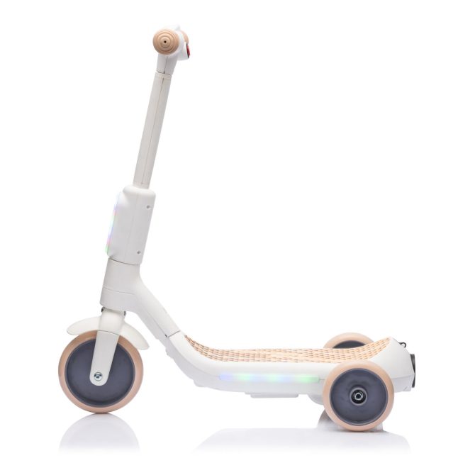2in1 Kids Ride On Three-Wheel Electric Scooter,Tail Color Lights W/Spray,Wider Pedal,PU Wheels For Effective Floor Protection,Independent Light Switch With Music,One Button Acceleration For Kids 3+ - Image 5