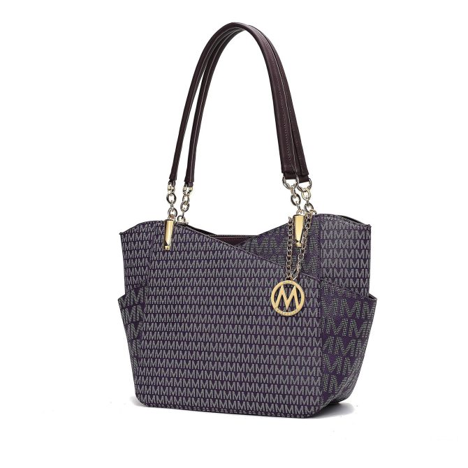 MKF Collection Jules M Logo Printed Vegan Leather Women Tote Bag by Mia k - Image 55